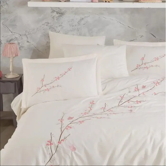 Çift Kişilik Poplin Premium Nakışlı Nev Vera