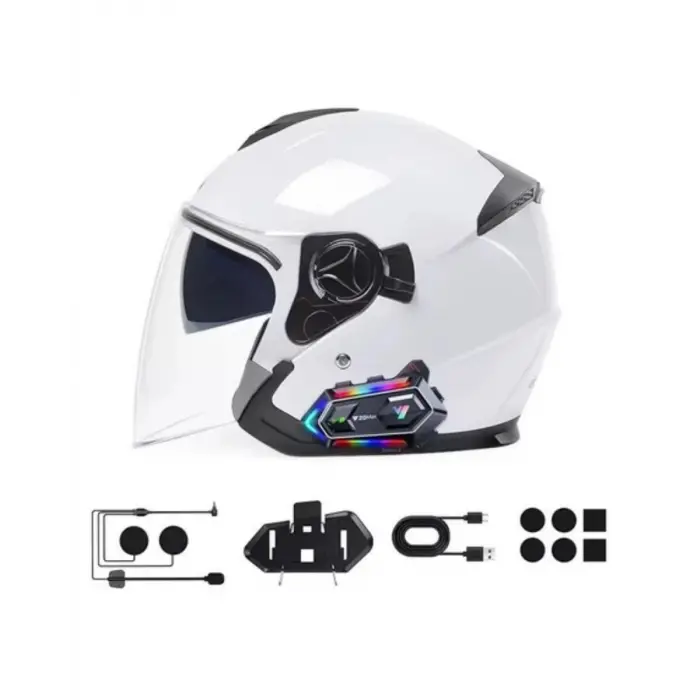 Çift Telefon Destekli Motosiklet Kask Bluetooth Kulaklık