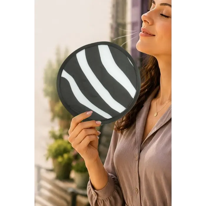 Çizgili Kore Yelpaze 20 cm
