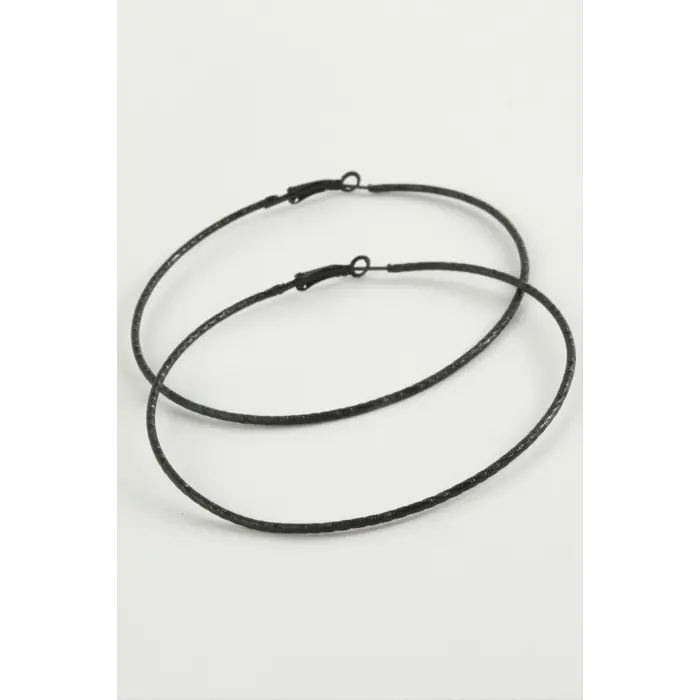 Çizgili Metal Halka Küpe 8-9-10 cm