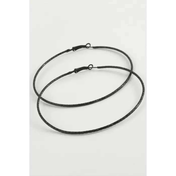 Çizgili Metal Halka Küpe 8-9-10 cm