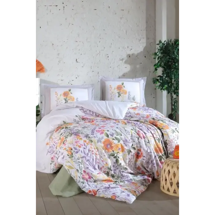 Clasy Ranforce Nevresim Takımı Çift Kişilik Galya V1 Yeşil