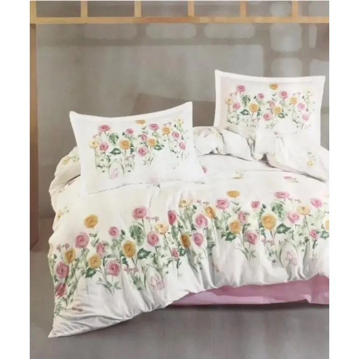 Clasy Ranforce Nevresim Takımı Çift Kişilik Roselin V1 Pembe