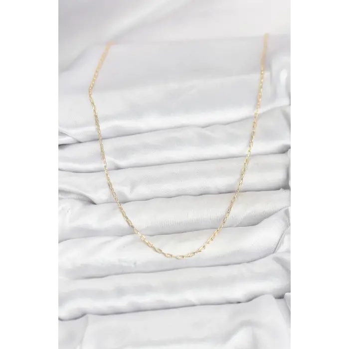CM 14K Gold Renk Ataç Zincir Model 60 cm Kadın Kolye