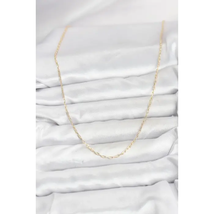 CM 14K Gold Renk Ataç Zincir Model 60 cm Kadın Kolye 5886