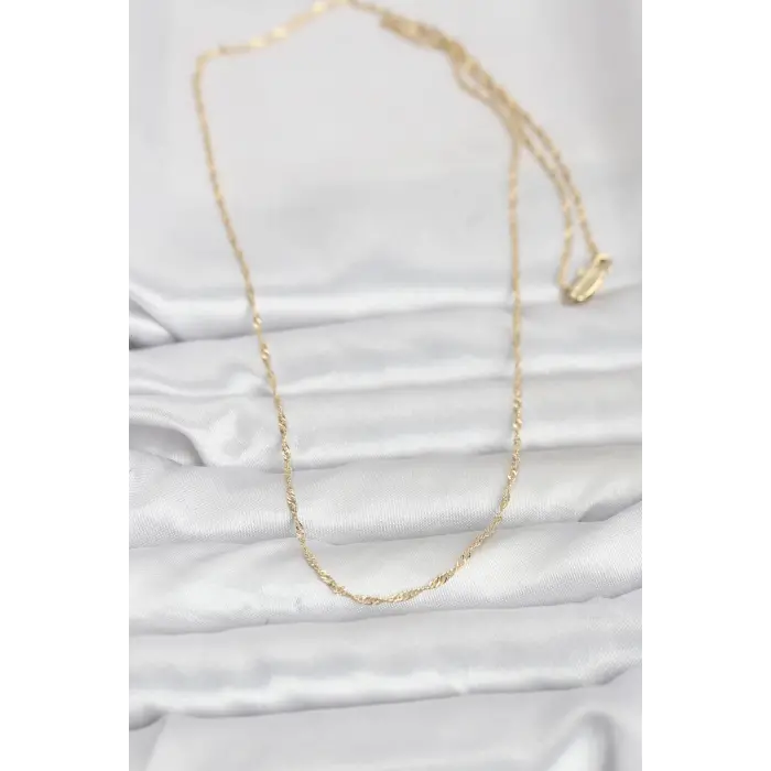 CM 14K Gold Renk Burgu Model 60 cm Kadın Kolye 5886