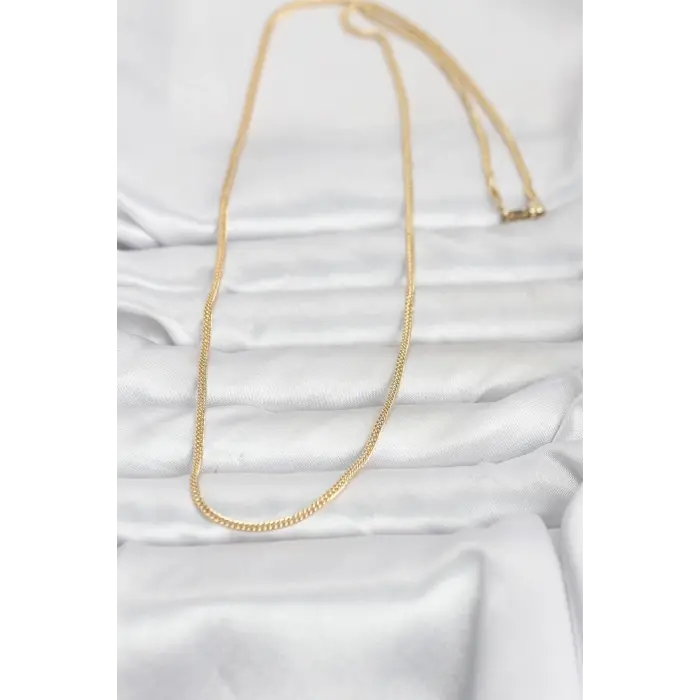 CM 14K Gold Renk Dolgun Zincir Model 60 cm Kadın Kolye