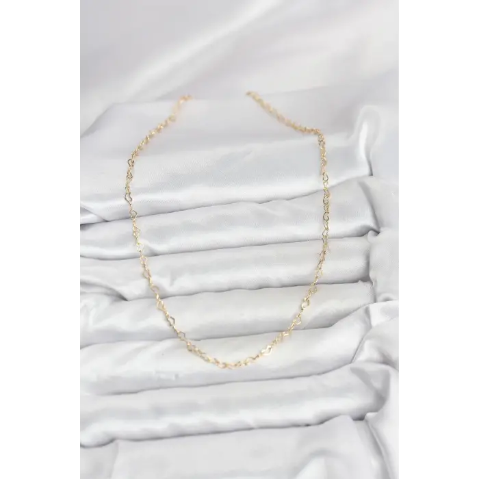 CM 14K Gold Renk Kalp Zincirli Kadın Kolye