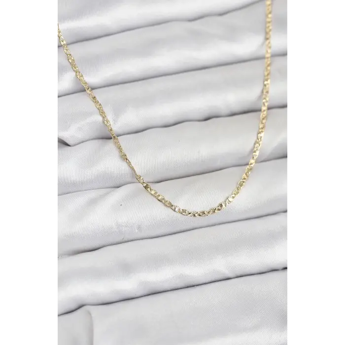 CM 14K Gold Renk Pirinç Lazer Model 60 cm Kadın Kolye
