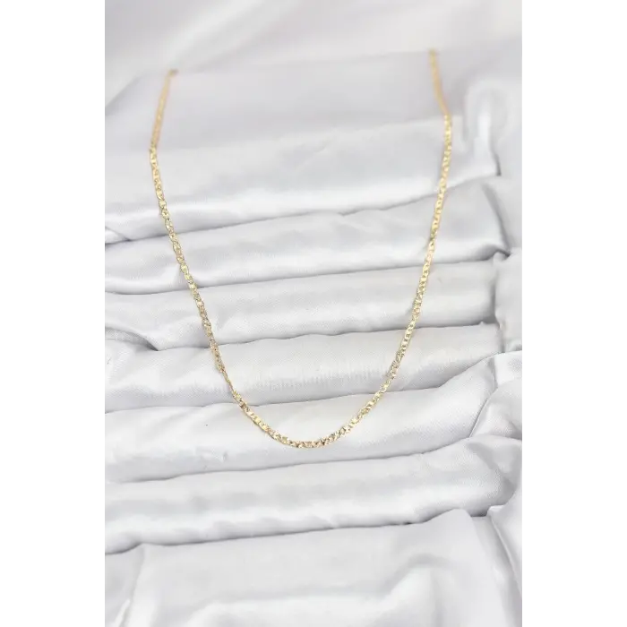 CM 14K Gold Renk Pirinç Lazer Model 60 cm Kadın Kolye 5886