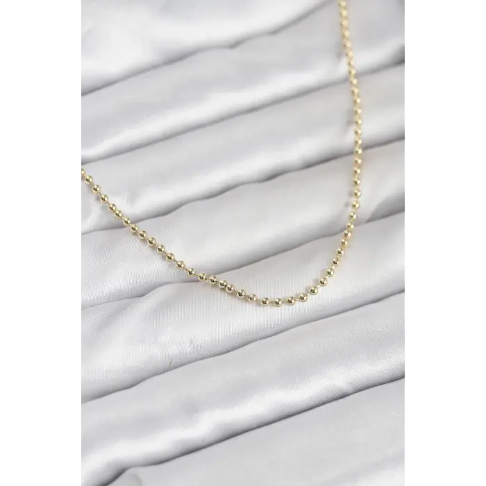 CM 14K Gold Renk Top Zincirli Model 60 cm Kadın Kolye
