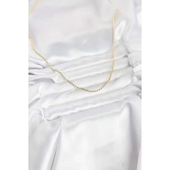 CM 14K Gold Renk Top Zincirli Model 60 cm Kadın Kolye
