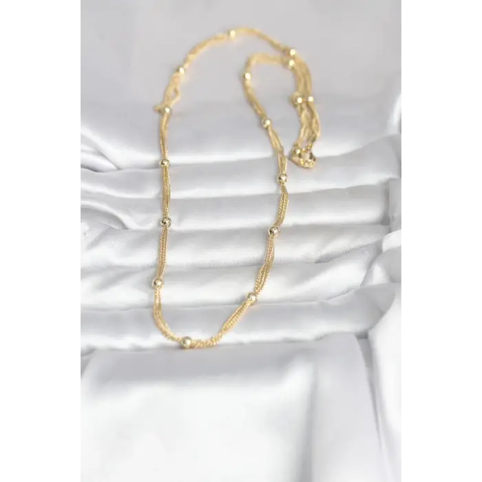 CM 14K Gold Renk Topçuk Model 60 cm Kadın Kolye 5886
