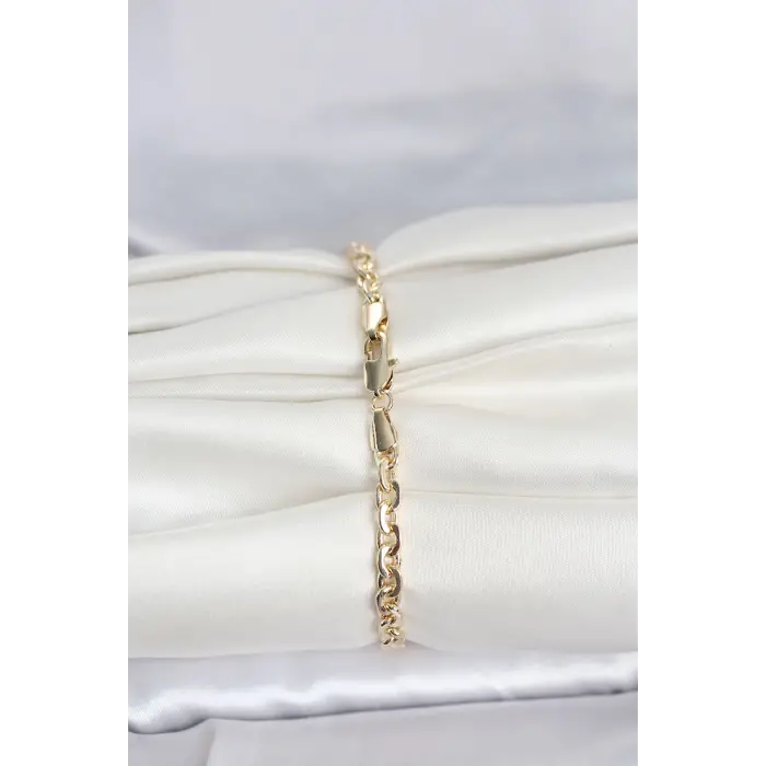 CM 14K Gold Renk Zincir Model Kadın Bileklik 5886