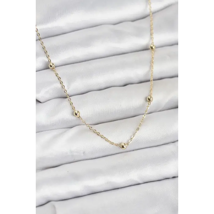 CM Gold Renk Top Zincirli Kadın Kolye