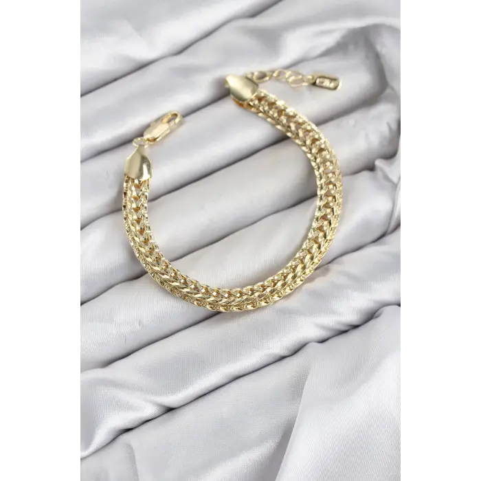 CM Kalın Singapur Model Gold Renk Pirinç Kadın Bileklik
