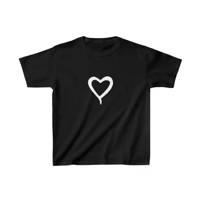 Çocuk Kız Baskılı T-Shirt - Siyah