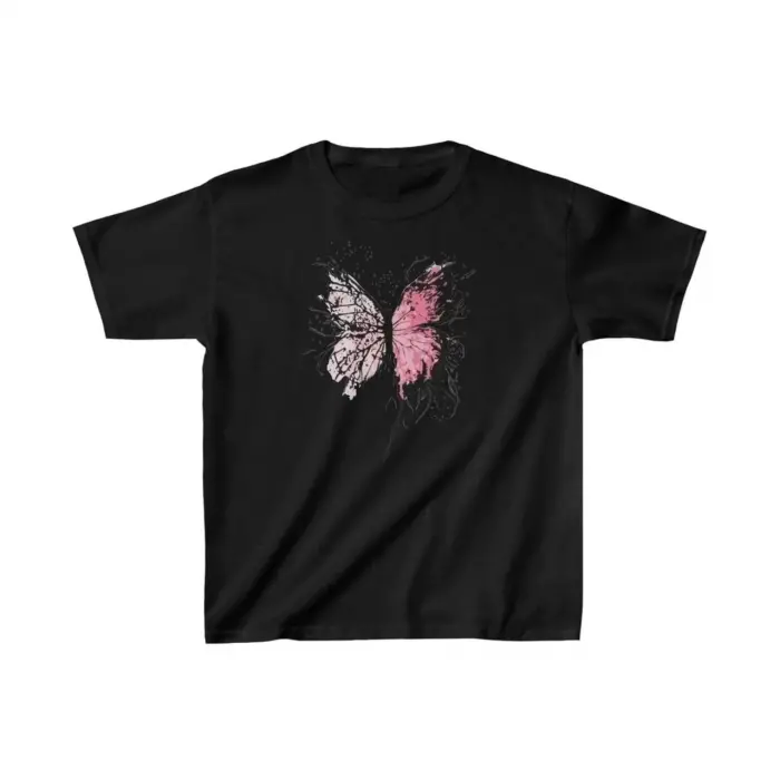 Çocuk Kız Baskılı T-Shirt - Siyah