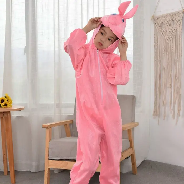 Çocuk Tavşan Kostümü Pembe Renk 2-3 Yaş 80 Cm Bx40