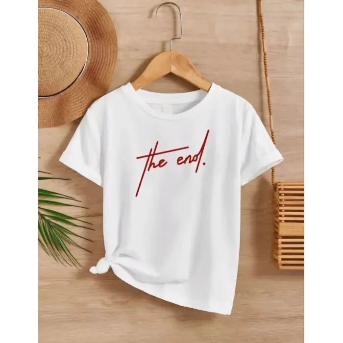 Çocuk Unisex Baskılı T-Shirt - Beyaz