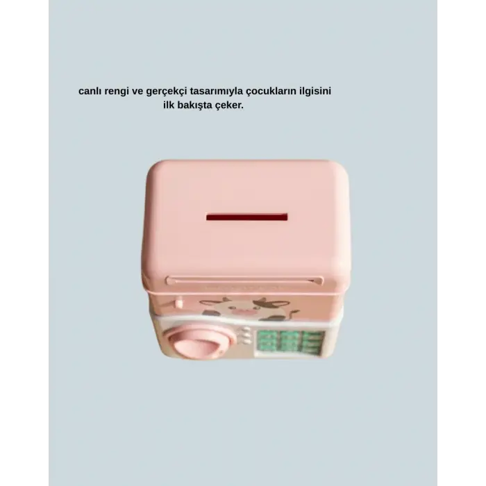 Çocuklar İçin Pembe ATM Görünümlü Elektronik Kumbara