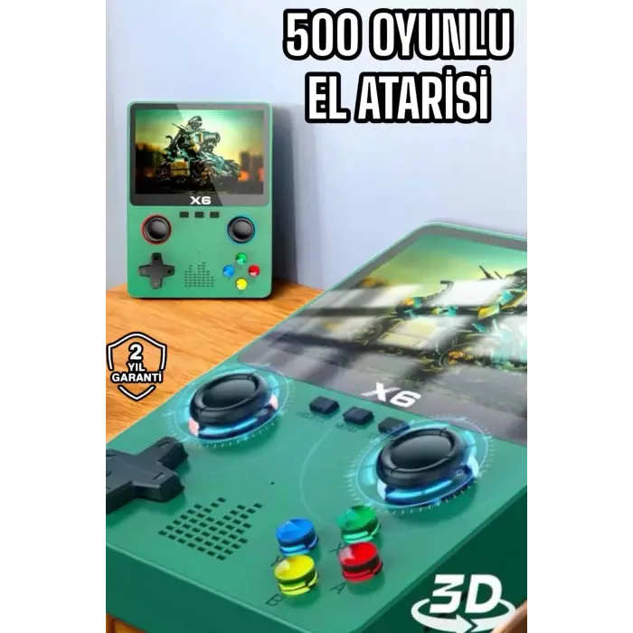 Çocuklara Özel 666 Oyunlu X6 Atari Video İzleme ve Müzik Dinleme