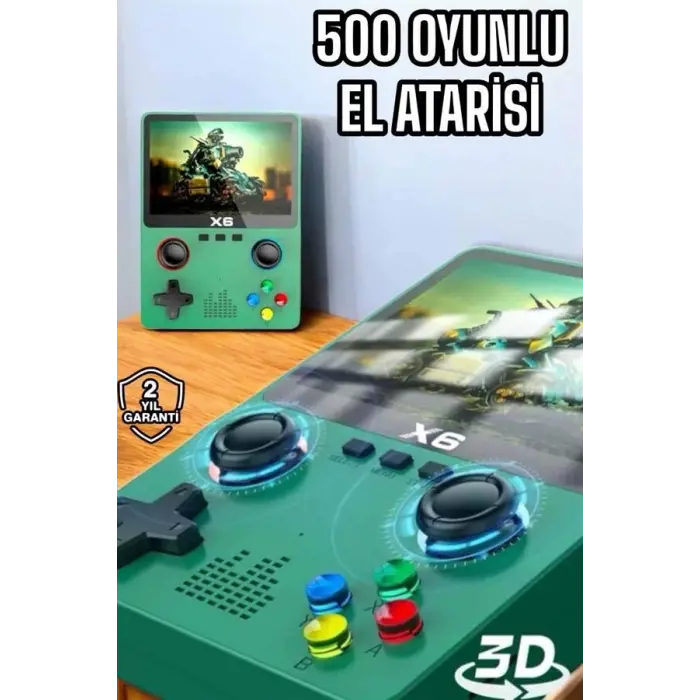Çocuklara Özel 666 Oyunlu X6 Atari Video İzleme ve Müzik Dinleme