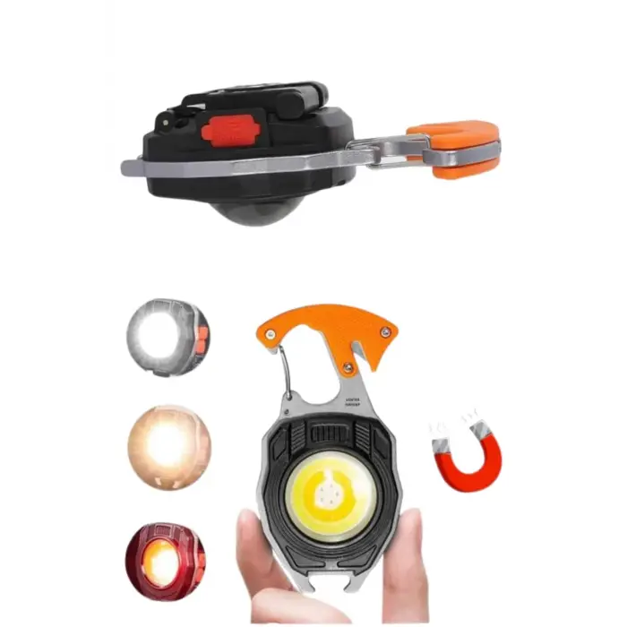 Çok İşlevli Acil Durum Işığı USB Şarjlı Cep Feneri 7 Farklı Mod