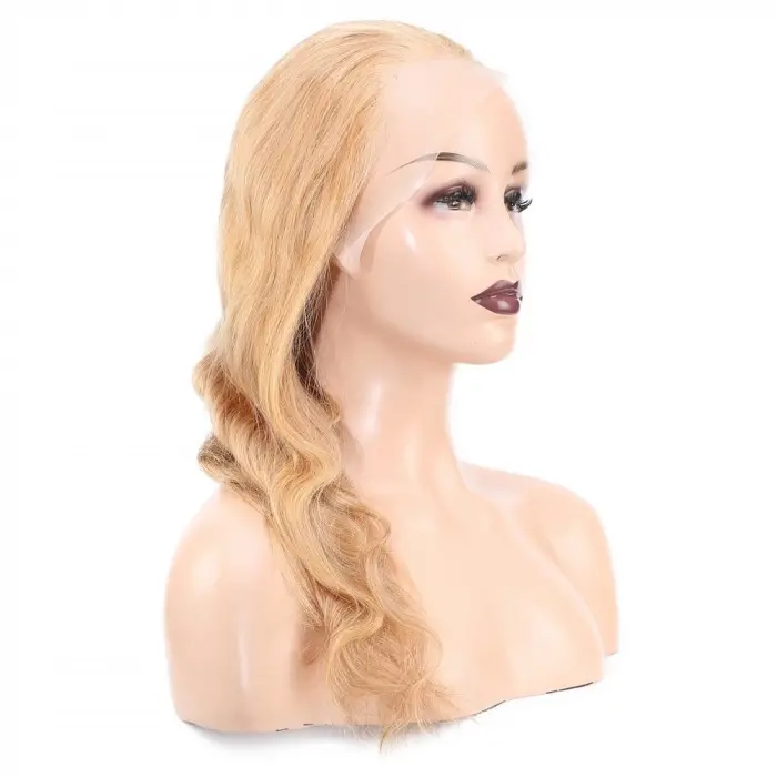 Daalı Front Lace Gerçek Tül Peruk / Altın Karamel / 60/65cm