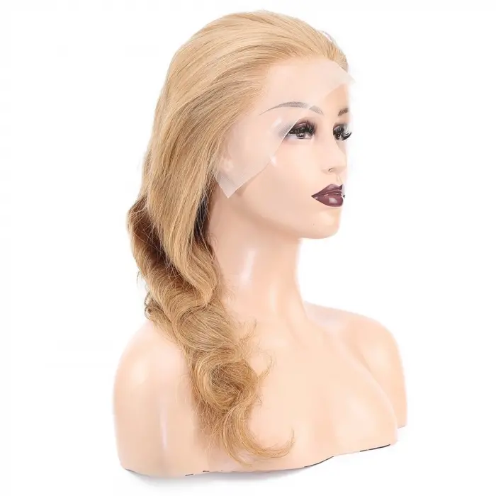 Daalı Front Lace Gerçek Tül Peruk / Sıcak Karamel / 60/65cm