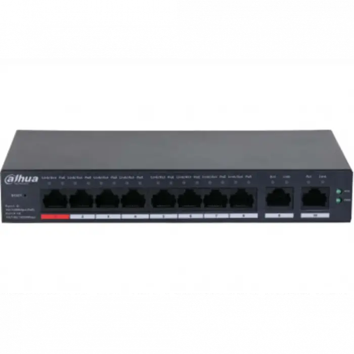 DAHUA CS4010-8GT-110, 8 Port, Gigabit, PoE 110W, 2 Port Uplink, Cloud Yönetilebilir, Switch