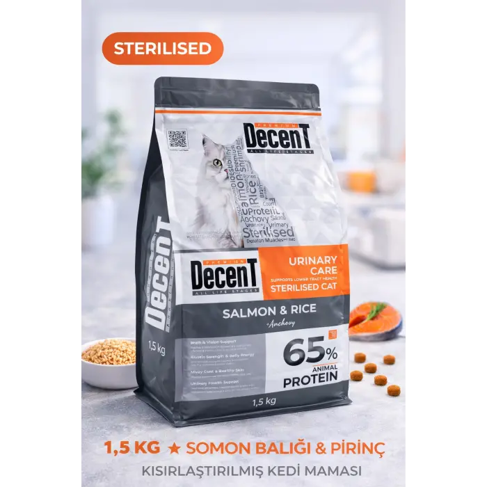 Decent  Urinary Care Balıklı ve Pirinçli Kısırlaştırılmış Kedi sı 1.5 Kg
