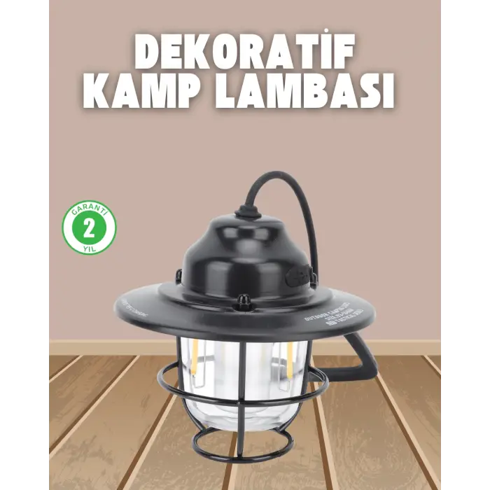 Dekoratif ve Fonksiyonel Taşınabilir Kamp Gece Lambası
