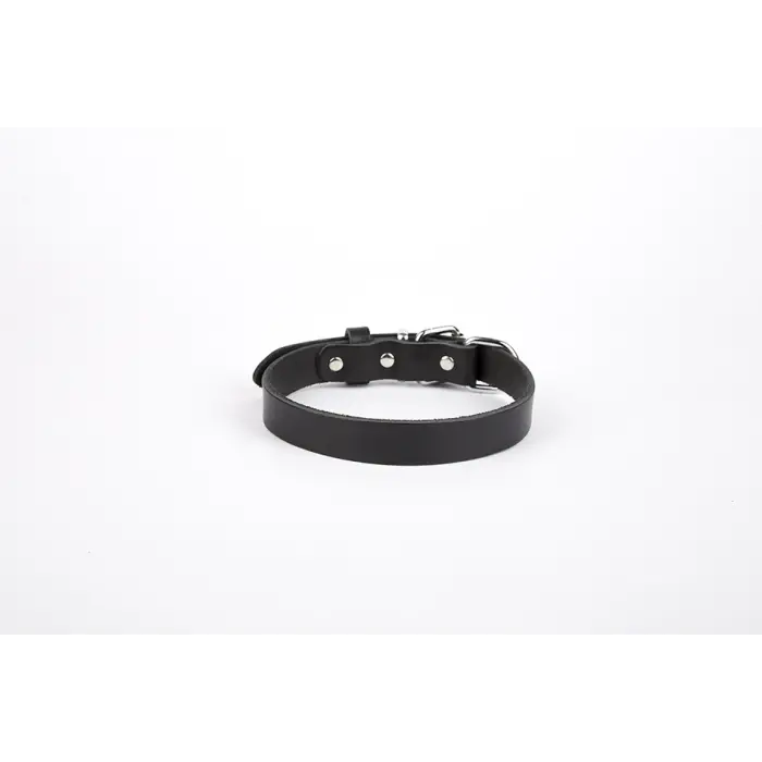 Deri El Yapımı Köpek Boyun Tasması 1,5x20-26 cm Siyah