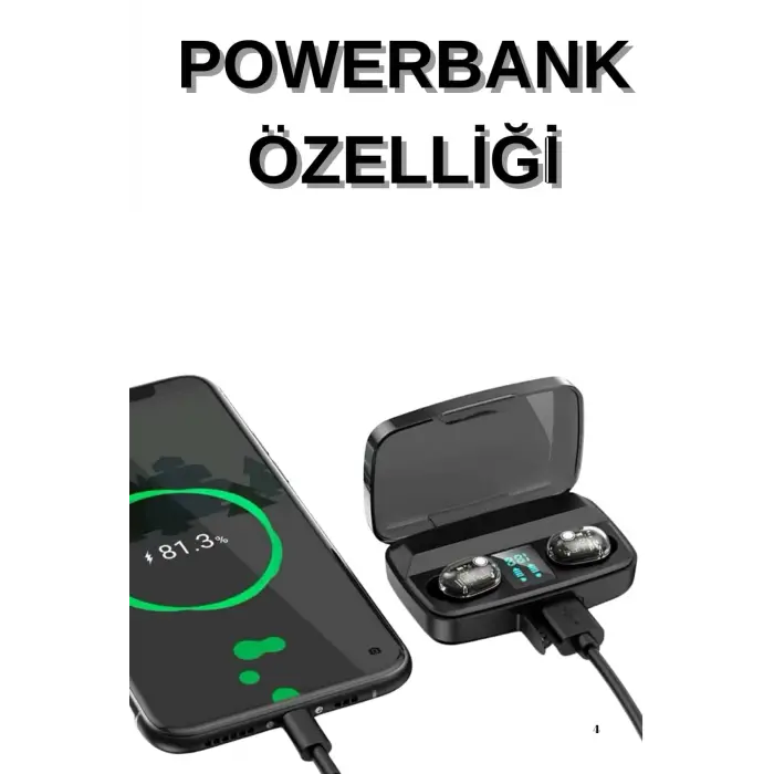 Dijital Göstergeli Bluetooth Kulaklık Kablosuz TWS Stereo Bluetooth 5.0