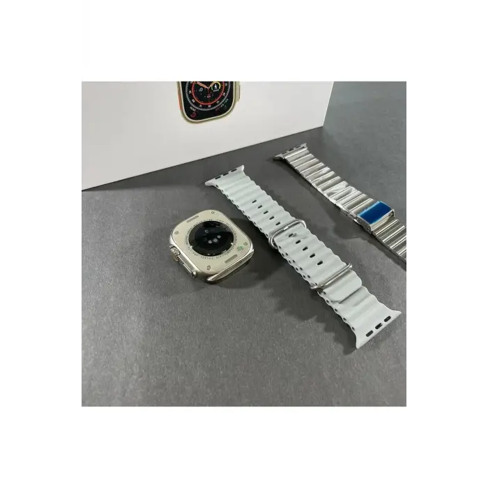 Dikdörtgen Ekranlı, GPS ve Nabız Sensörlü, Suya Dayanıklı Akıllı Saat - Metal Kordonlu
