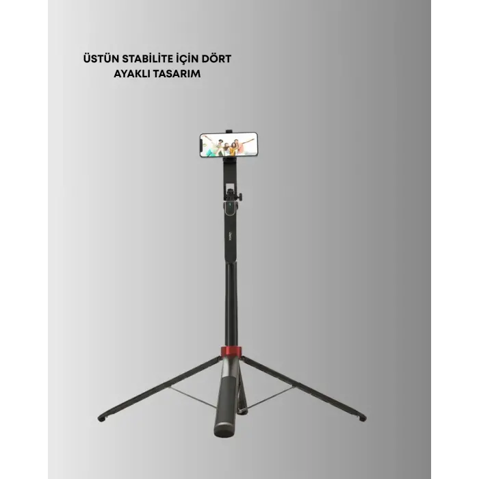 Dikey ve Yatay Çekim Destekli Selfie Stick Tripod