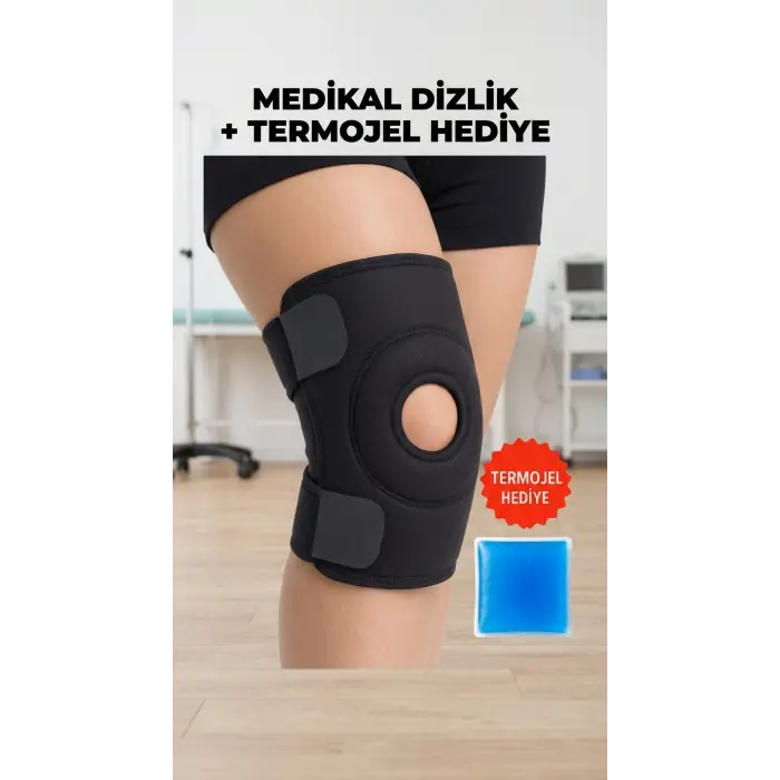 Dizlik Destekli Diz Korsesi Menisküs Koruyucu Termojel Hediyeli
