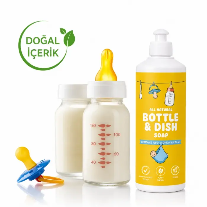 Doğal Emzik ve Biberon Temizleyicisi Bitkisel Elde Bulaşık Sabunu 500 ml