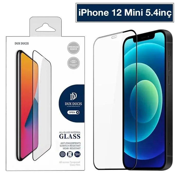 Dux Ducis iPhone 12 Mini 5.4 Tempered Cam Ekran Koruyucu 10D Full Kaplama-(5775)