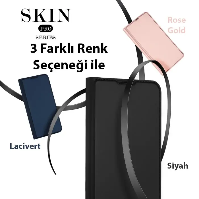 Dux Ducis iPhone 14 Pro 6.1 Kılıf Skin Pro Series Flip Cover Kapaklı Kılıf-(5775)
