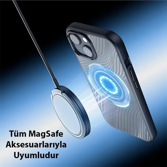 Dux Ducis iPhone 15 Aimo Series MagSafe Premium Buzlu Sert PC-TPU Kılıf-(5775)