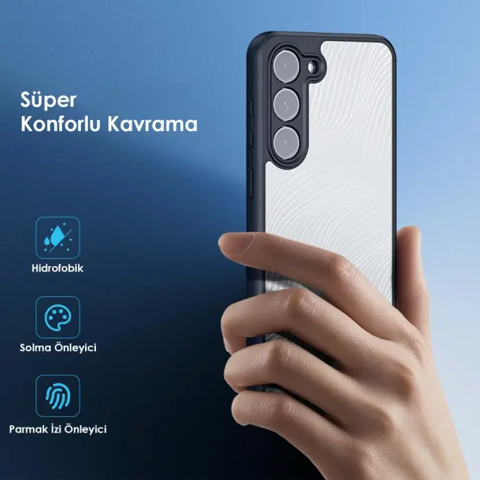 Dux Ducis SM Galaxy S23 Plus Aimo Series Premium Buzlu Sert PC-TPU Kılıf-(5775)