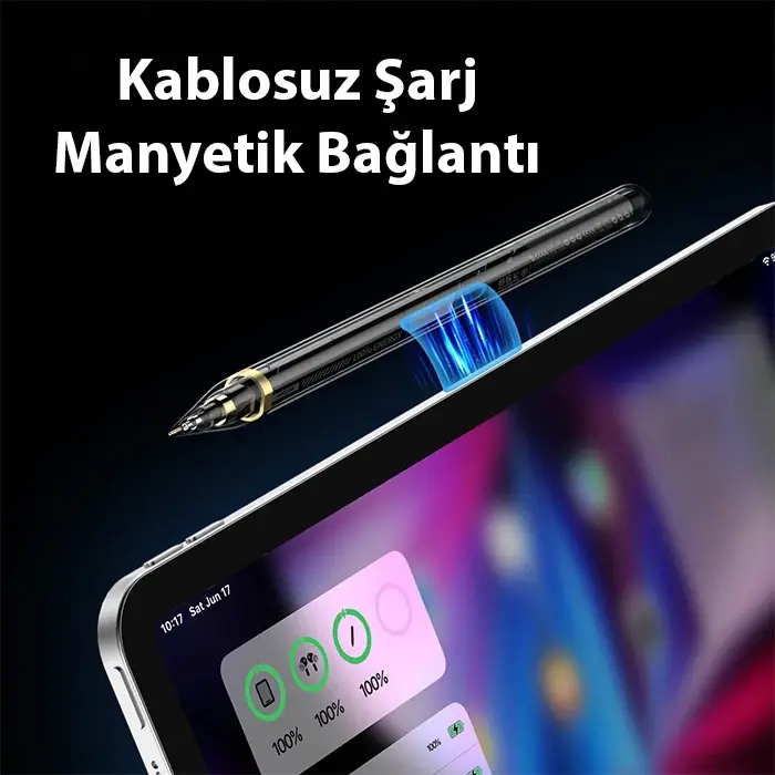 Dux Ducis SP-04 Manyetik Şarjlı Stylus Pen iPad Tablet Dokunmatik Kalem Transparent-(5775)