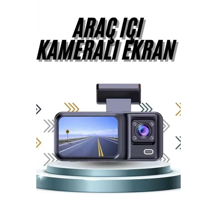 DVR Araç İçi Kamera Ön ve İç Kamera 2 İnç Ekranlı Çift Kamera