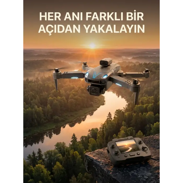 Ekranlı Kumandalı Çift Kameralı Drone ile Havadan Çekim