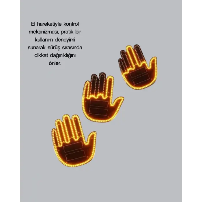 El Hareketiyle Kontrol Edilen 176 LED Amber Güvenlik Lambası