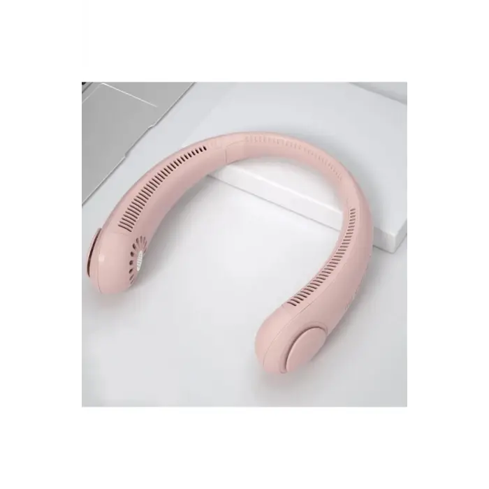 El vantilatörü boyun askılı kablosuz şarjlı taşınabilir mini pembe 2 yıl garantili