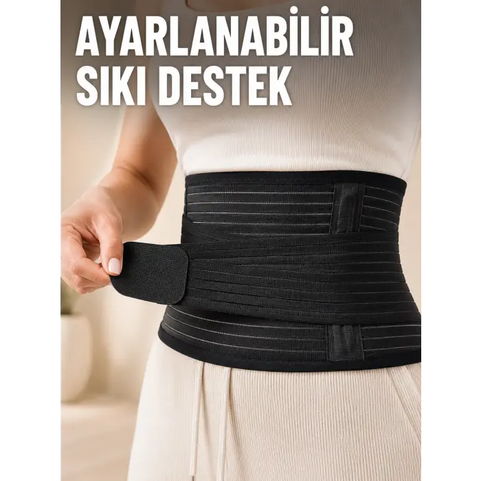 Elastik Bel Destek Korsesi Ayarlanabilir Cırtlı Sıkma Bantlı Bel Kemeri
