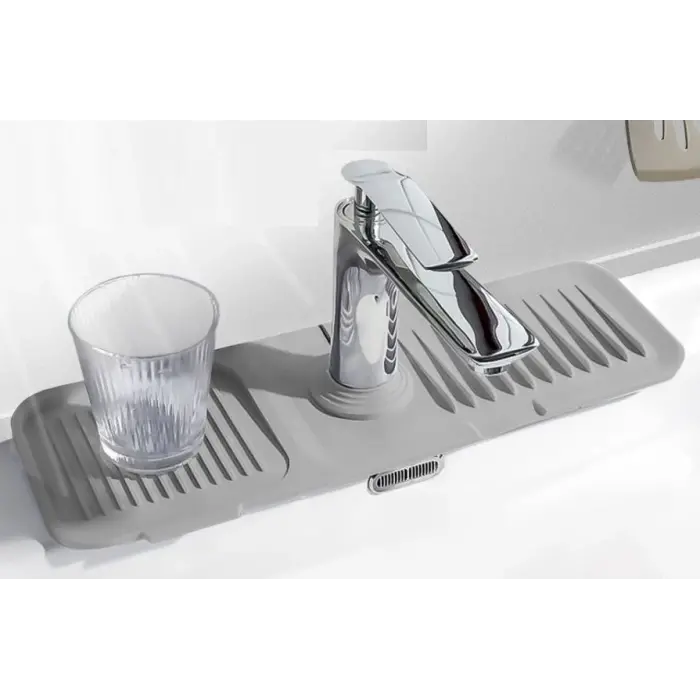 Elastik Mutfak Banyo Musluk Matı Düzenleyici Kaydırmaz Taban Organizer Labo Kenar Matı